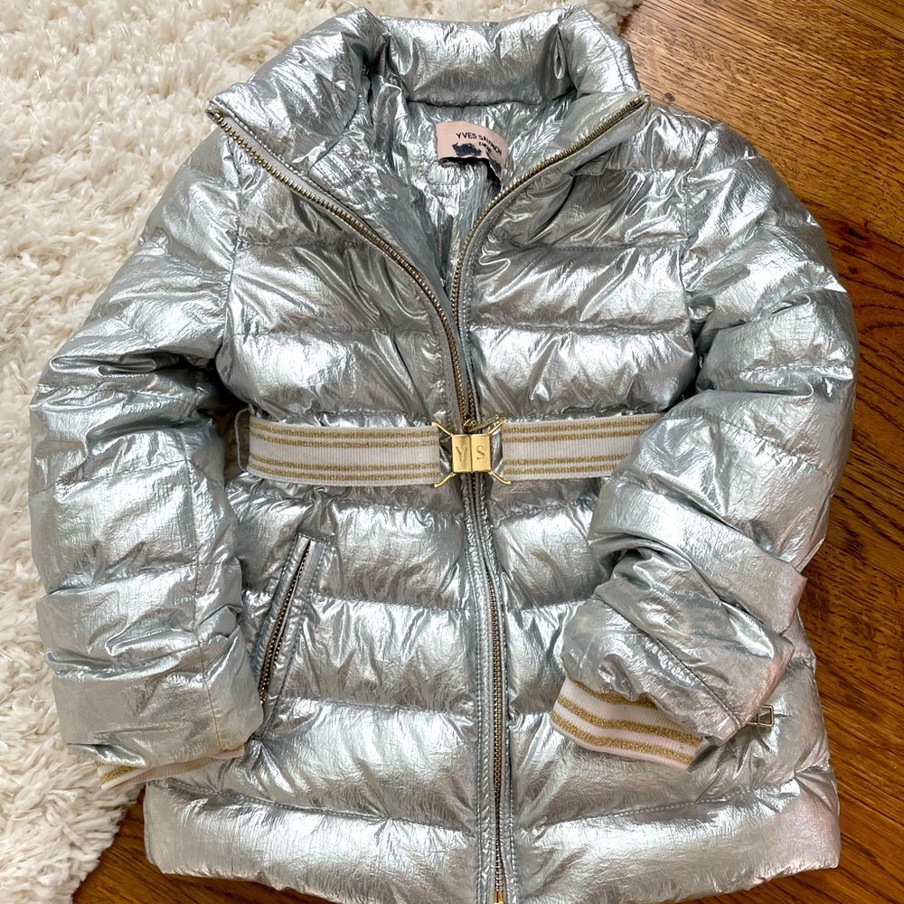 Yves Salomon Metallic Kids down jacket size 4